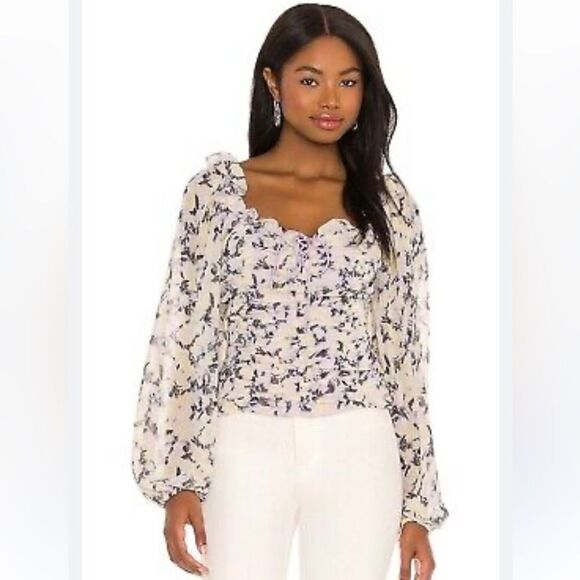 NWT Free People Mabel Printed Blouse - Picture 4 of 15